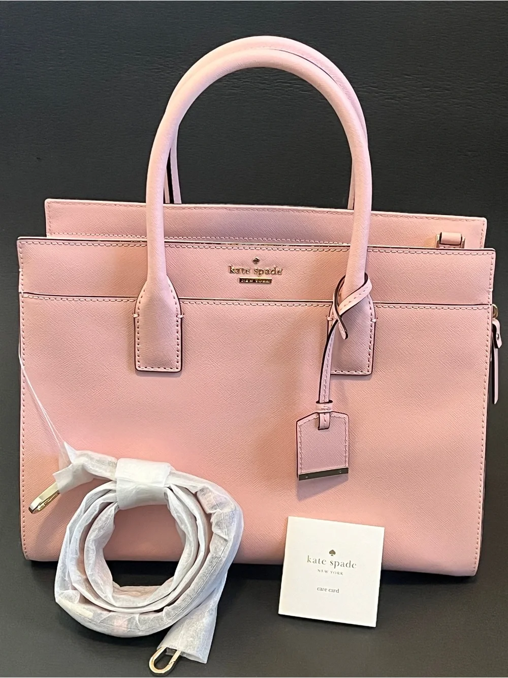 Kate Spade Cameron Medium Satchel Blush Pink Saffiano Leather NWOT Crossbody